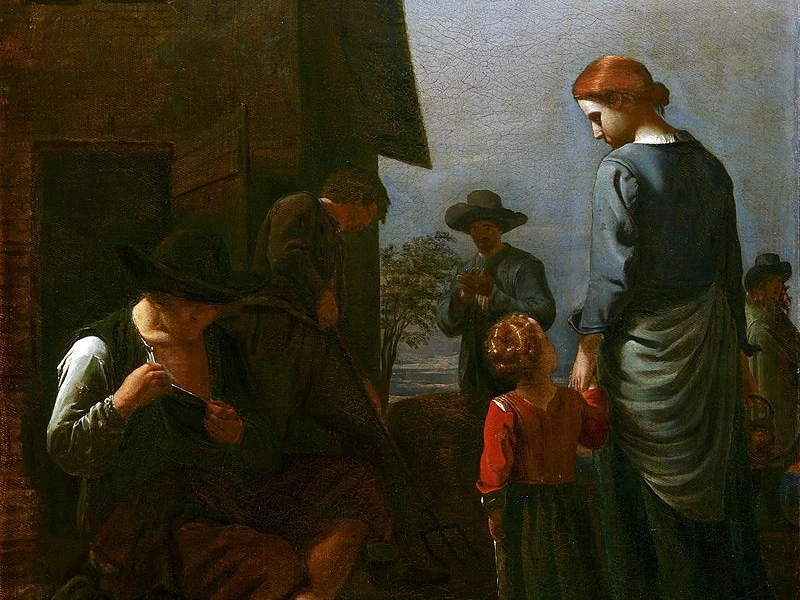 1618-Michael Sweerts - Famiglia di contadini con un uomo che si spidocchia